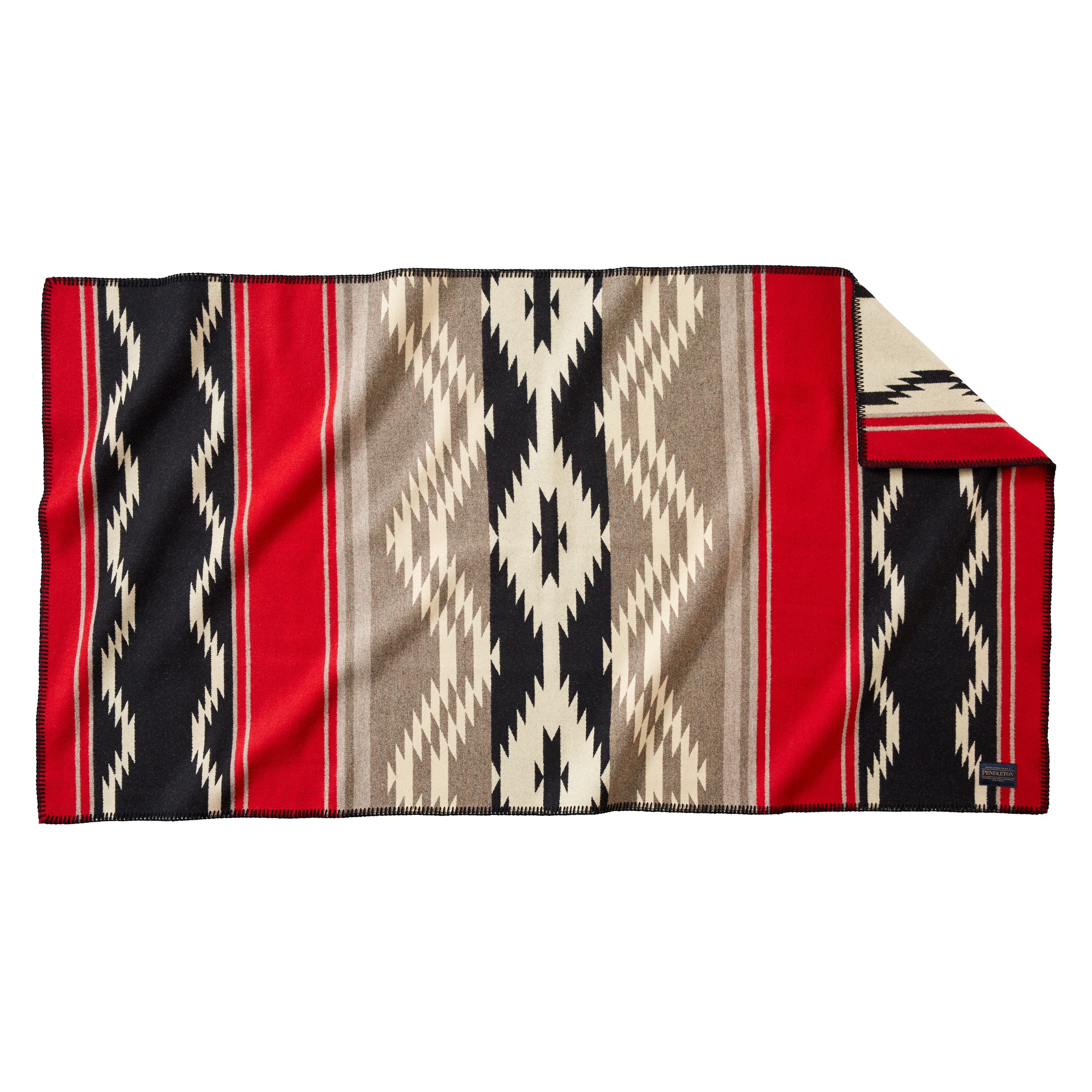 Special Edition Water Blanket, front and back views. This limited edition 60” x 32” saddle blanket was made from the singular specially woven blanket that appeared in the American Indian College Fund’s PSA. It is available for sale on Pendleton’s website at www.pendleton-usa.com. The retail cost is $199. Pendleton will donate a portion of the proceeds to the American Indian College Fund.