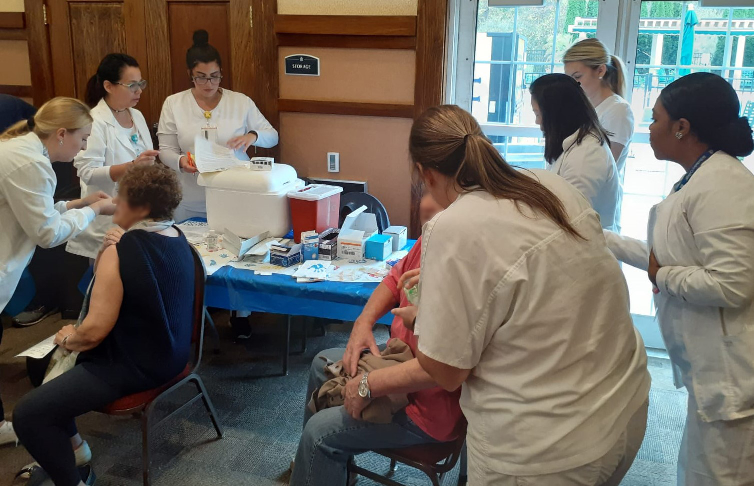 Photo Caption: In addition to the LPN to BSN Program, the Berkeley College School of Health Studies offers a certificate in Practical Nursing. Above, Berkeley College students in the Practical Nursing program assist the Public Health Nurse at Wanaque Health Center’s Immunization Drive on October 11, 2019. They vaccinated more than 200 residents.