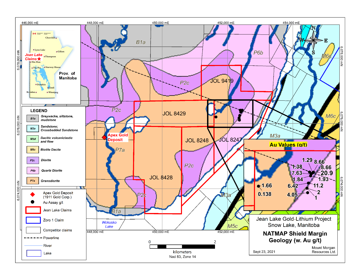 NATMAP Shield Margin Geology (w.Au g/t)