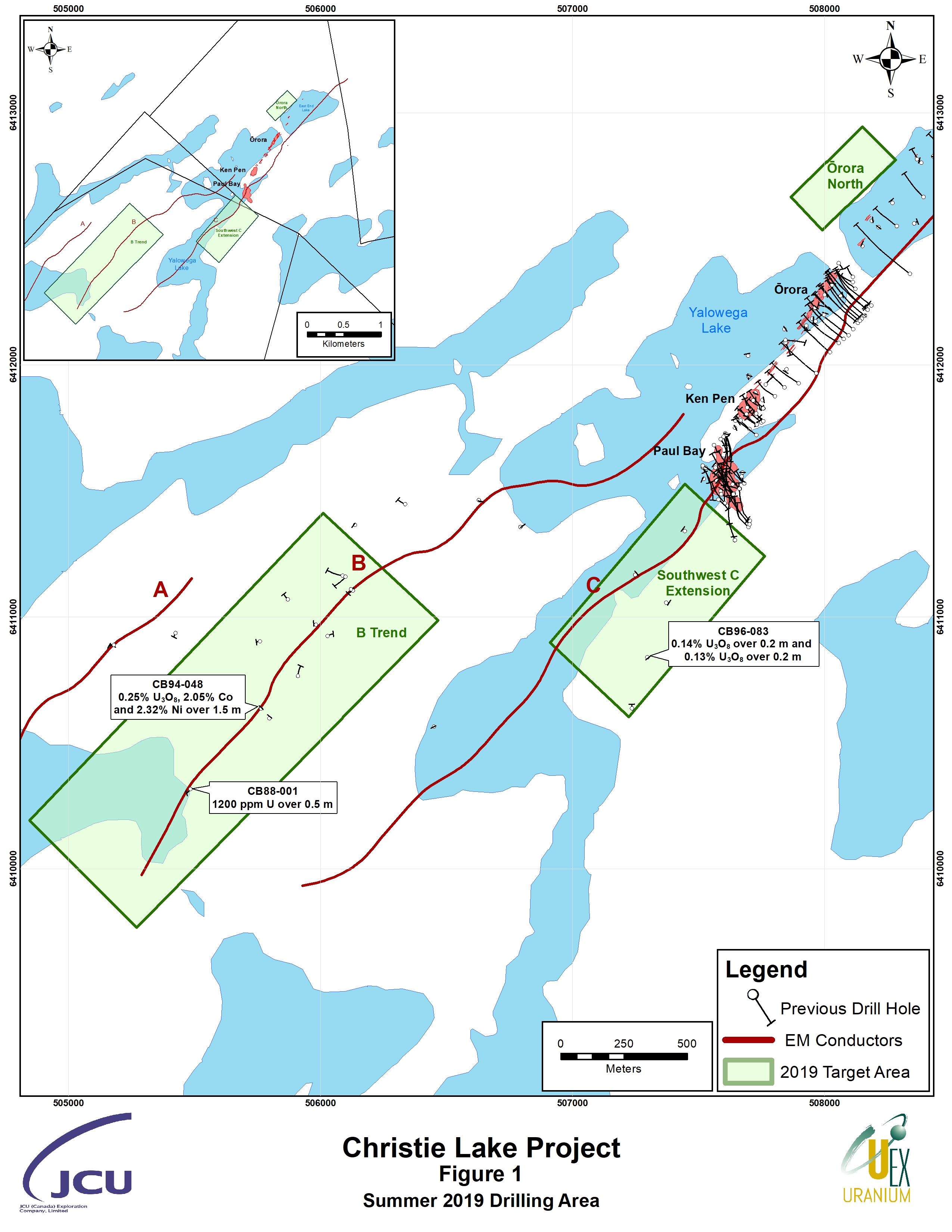 Christie Lake Project Figure 1 Summer 2019 Drilling Area