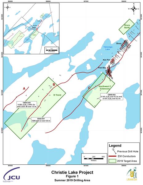 Christie Lake Project Figure 1 Summer 2019 Drilling Area