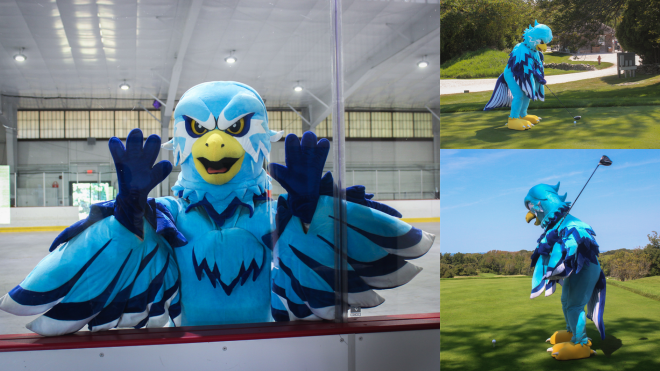 Swoop celebrates the addition of three new athletic programs at RWU: Men’s Ice Hockey, Women’s Ice Hockey, and Women’s Golf.