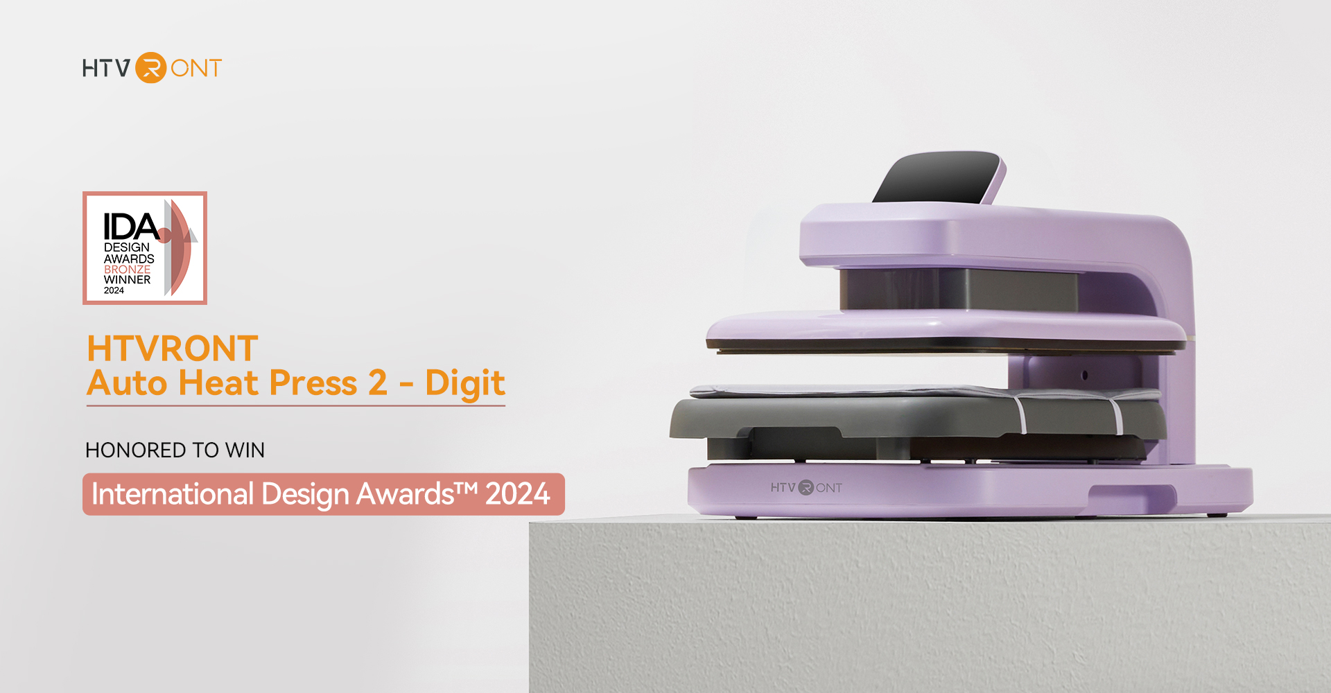 HTVRONT Auto Heat Press 2 - Digit Wins Bronze IDA Design Award 2024