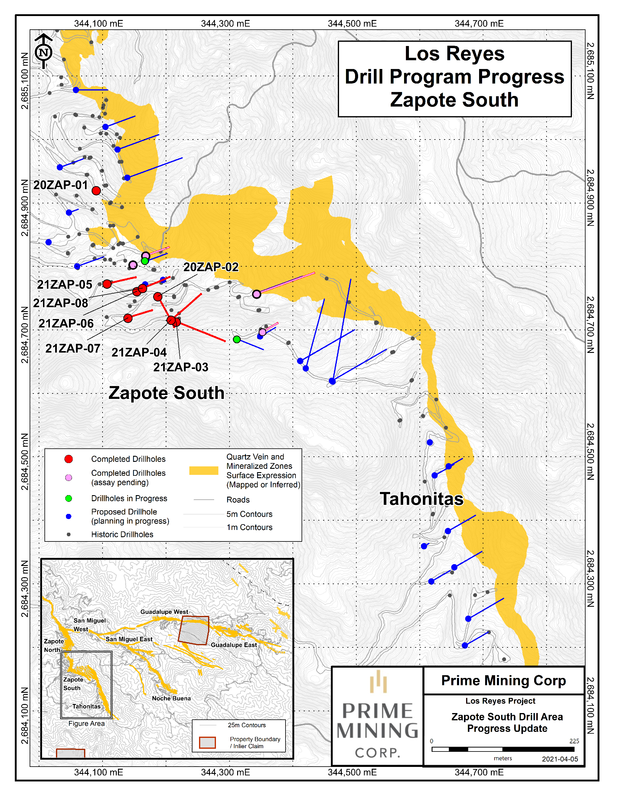 April 6, 2021 Fig. 2 Zapote South Drill Progress