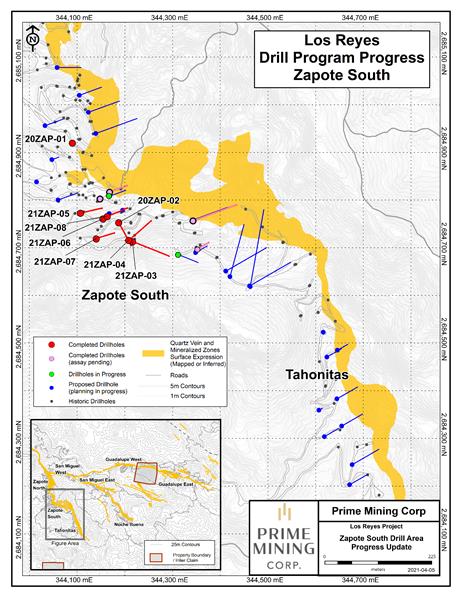 April 6, 2021 Fig. 2 Zapote South Drill Progress