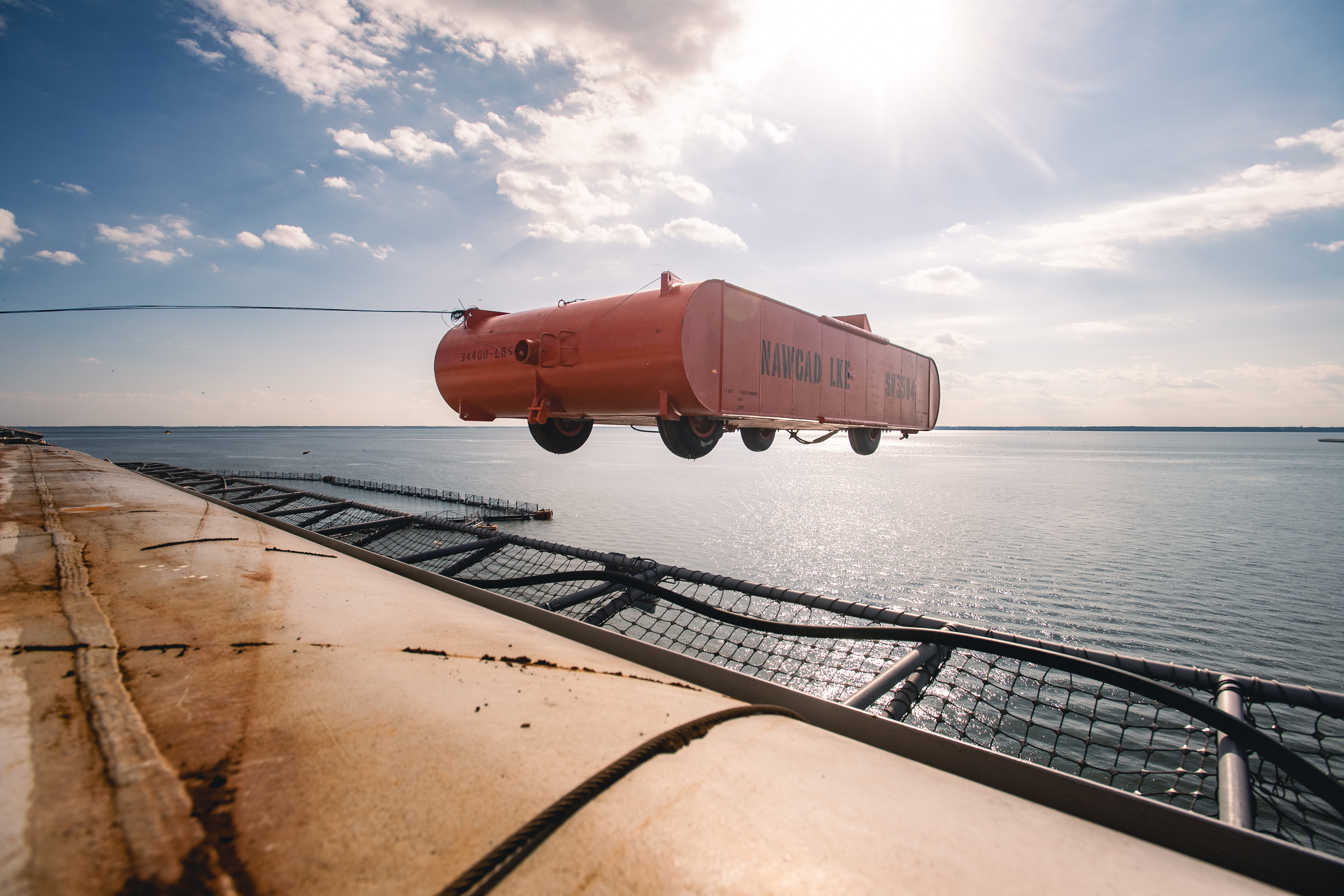 HII’s Newport News Shipbuilding division recently began topside testing of the electromagnetic aircraft launch system (EMALS) on aircraft carrier John F. Kennedy (CVN 79) (Photo by Ashley Cowan/HII).