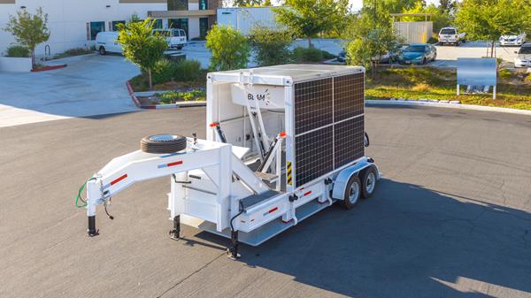 Beam Global-ARC Mobility Trailer loaded with an EV ARC solar charger from Beam