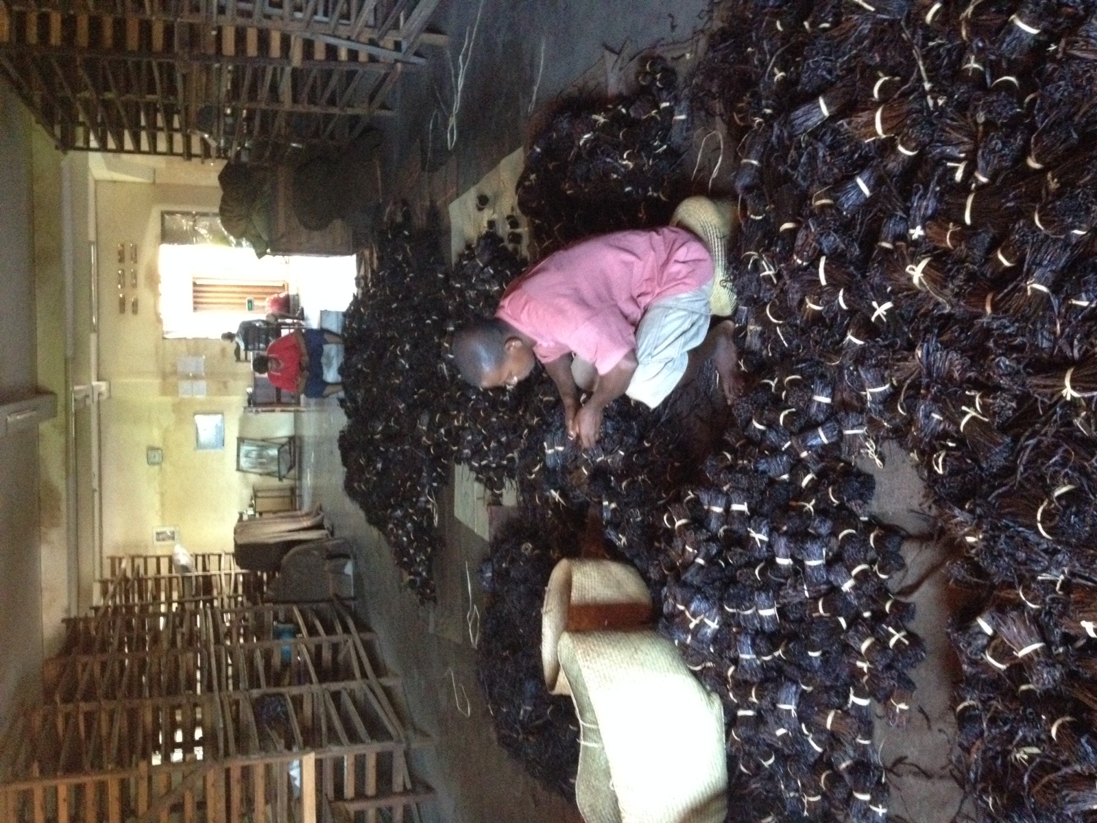 Weighing and Grading Vanilla at a farm in Madagascar.