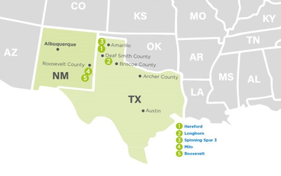 Les actifs sont situés au Texas et au Nouveau-Mexique