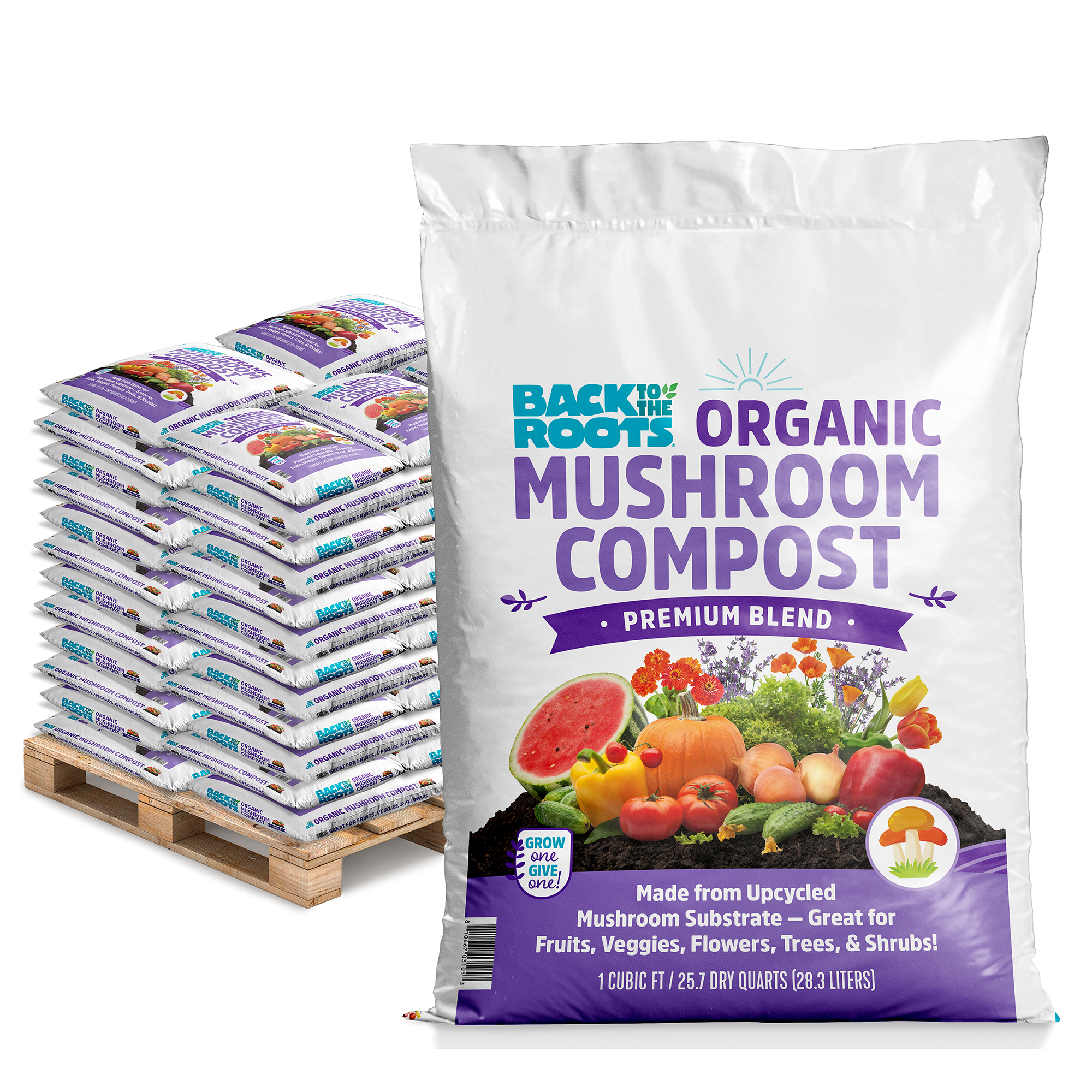 Back to the Roots Organic Mushroom Compost _ 60 cubic feet bulk value pallet