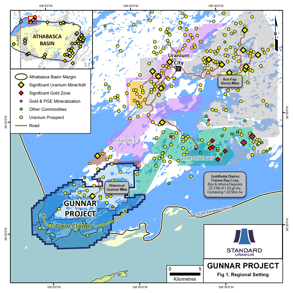 Fig 1 Standard Uranium Regional Setting Gunnar Proj.