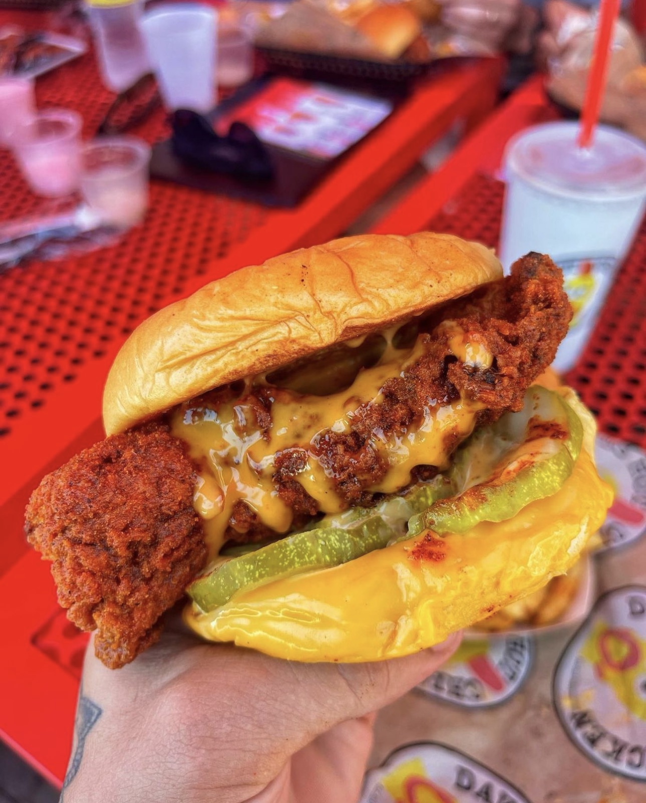 Dave's Hot Chicken Slider with Cheese