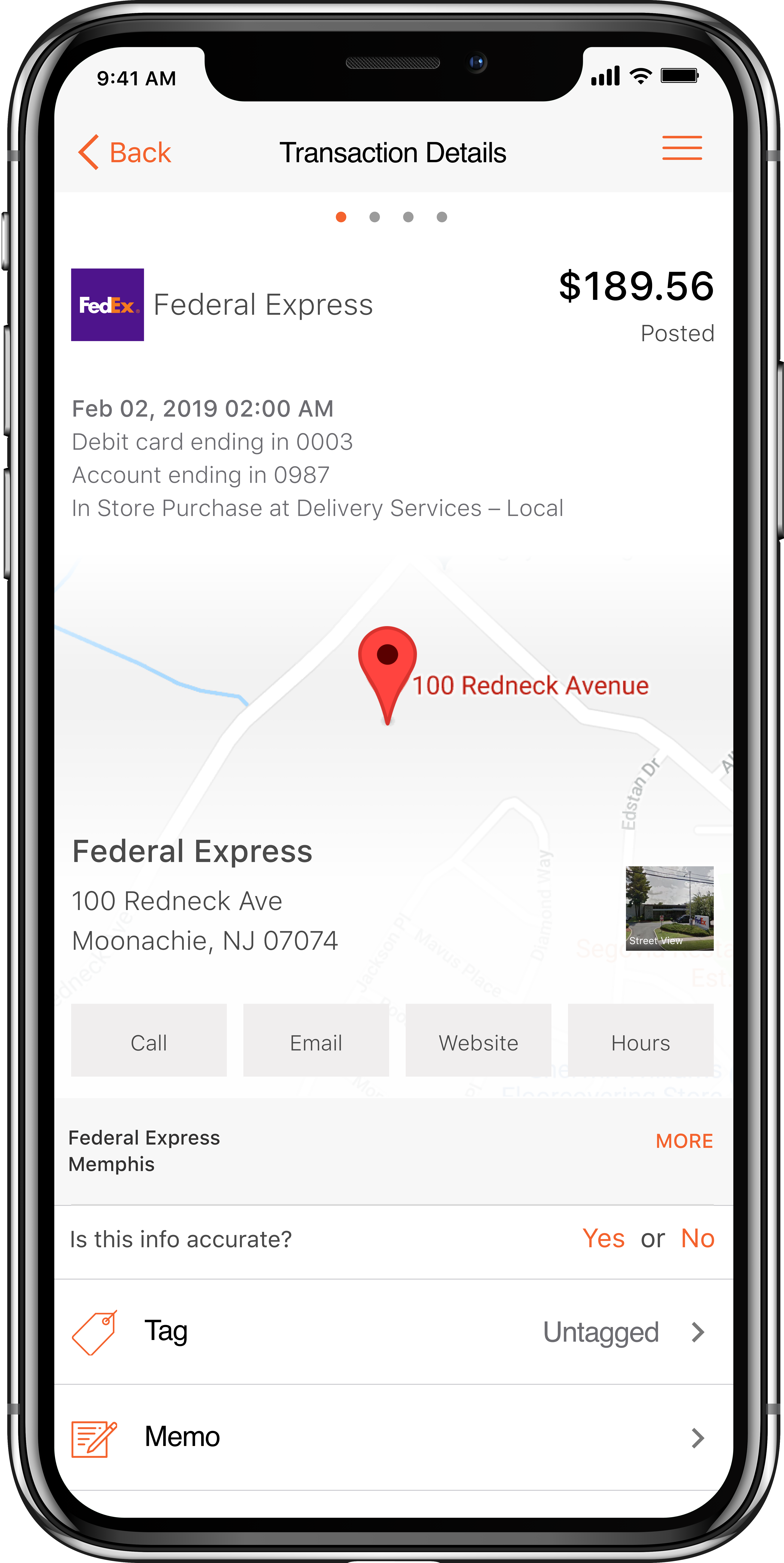 Popular with customers are enriched transactions, showing clean merchant name, logo, spending category, location on a map and local contact information. Ondot's solution is unique due to the combination of real-time location, real-time authorization data, and real-time cardholder communication.