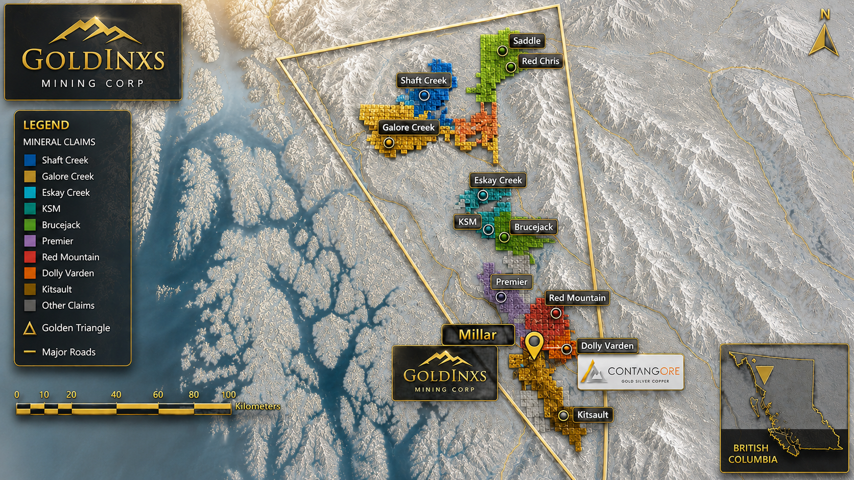 Figure 5: Millar Property – Regional Positioning in Golden Triangle