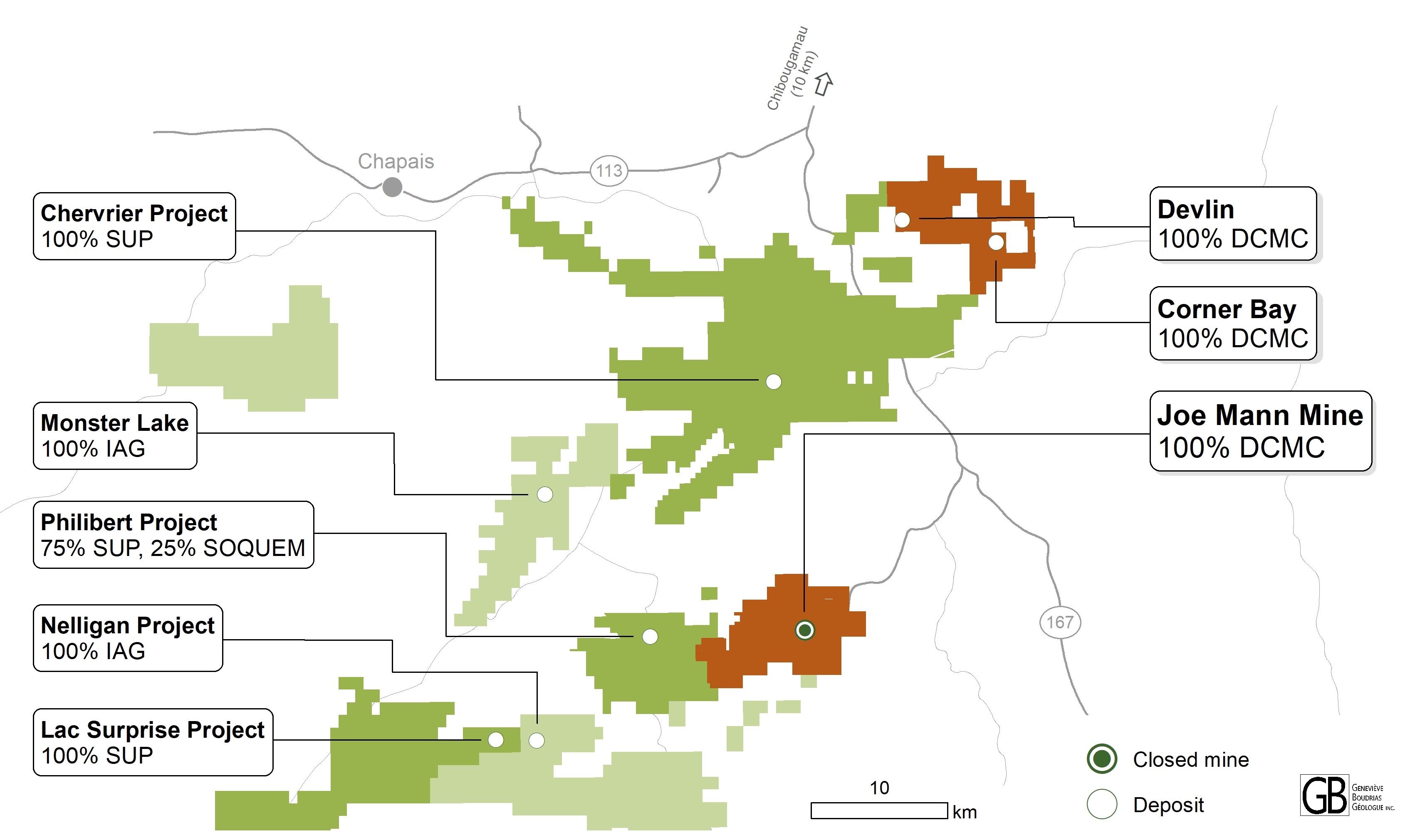 Map illustrating detailed site investigations for the Copper Joe