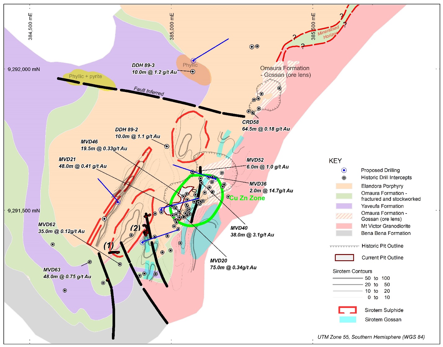 Arau Project, Mt Victor Prospect detailed map.