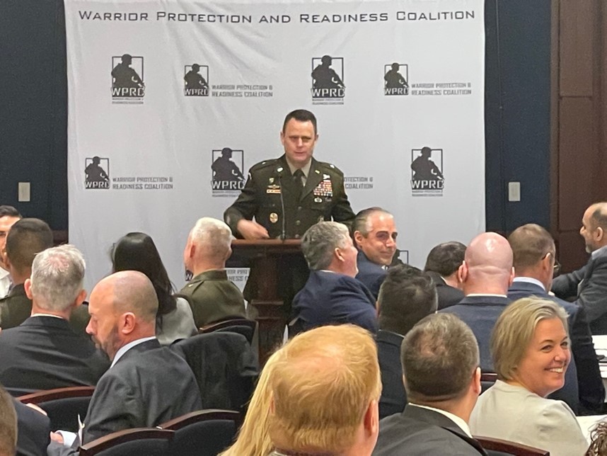 Brigadier General Christopher Schneider, Program Executive Officer – Soldier, US Army provides briefing on current Army priorities to WPRC Members