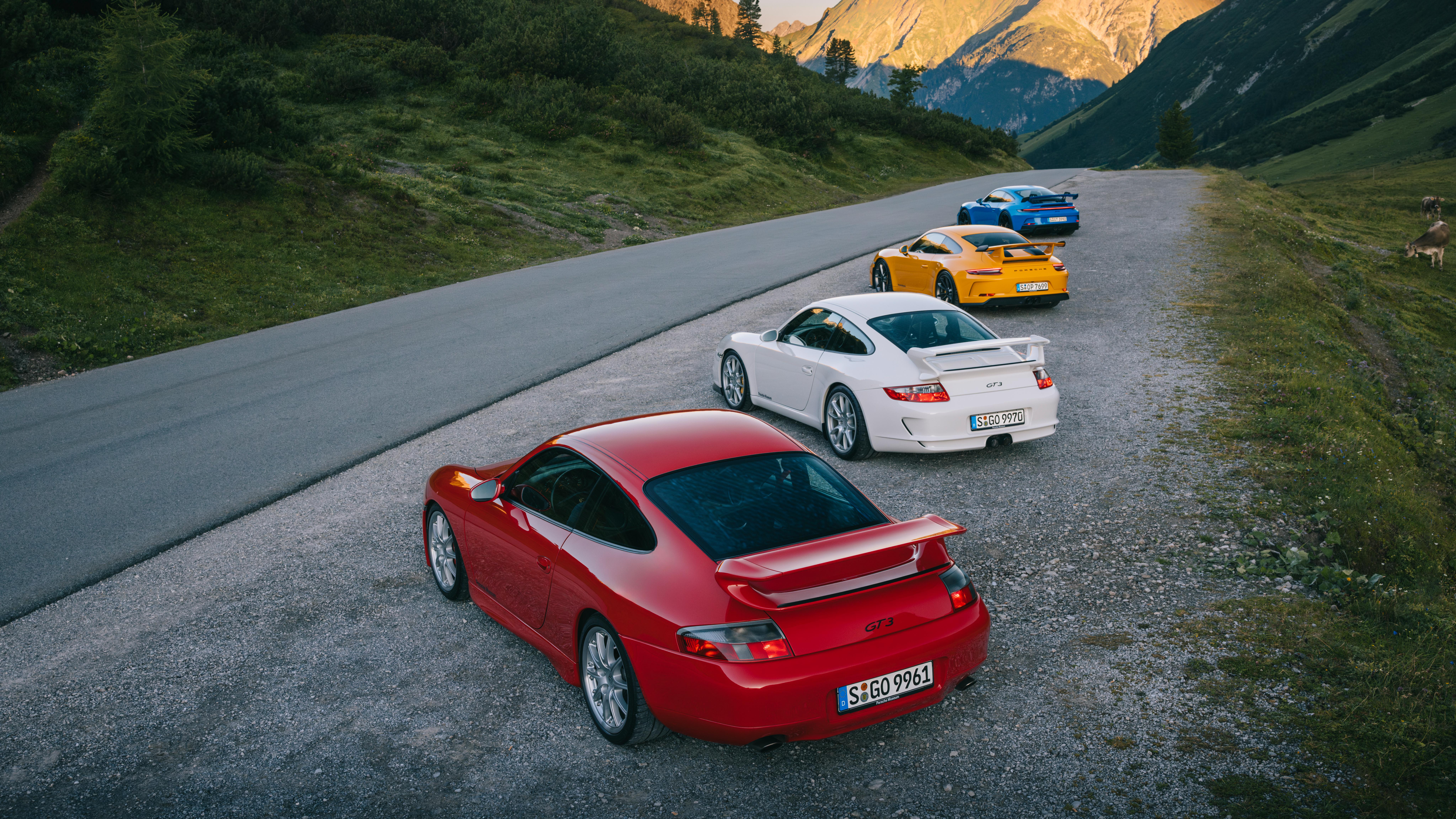 All four generations of the 911 GT3