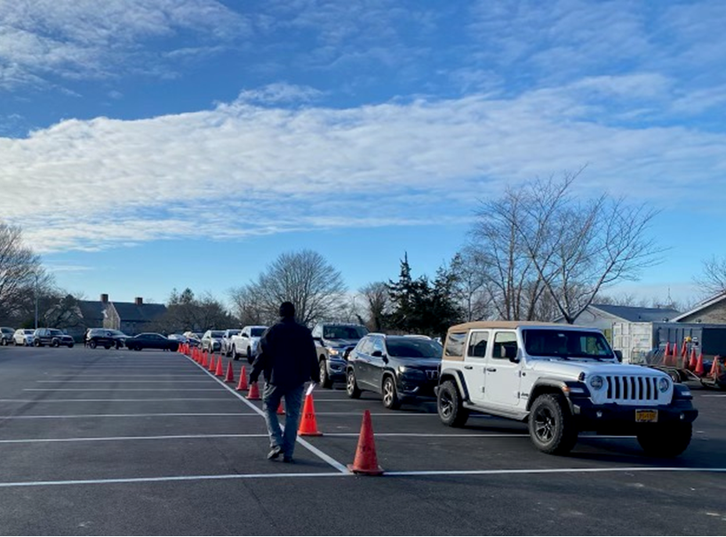 Figure 1: Images of Line-ups at East Hamptons Town Hall Campus