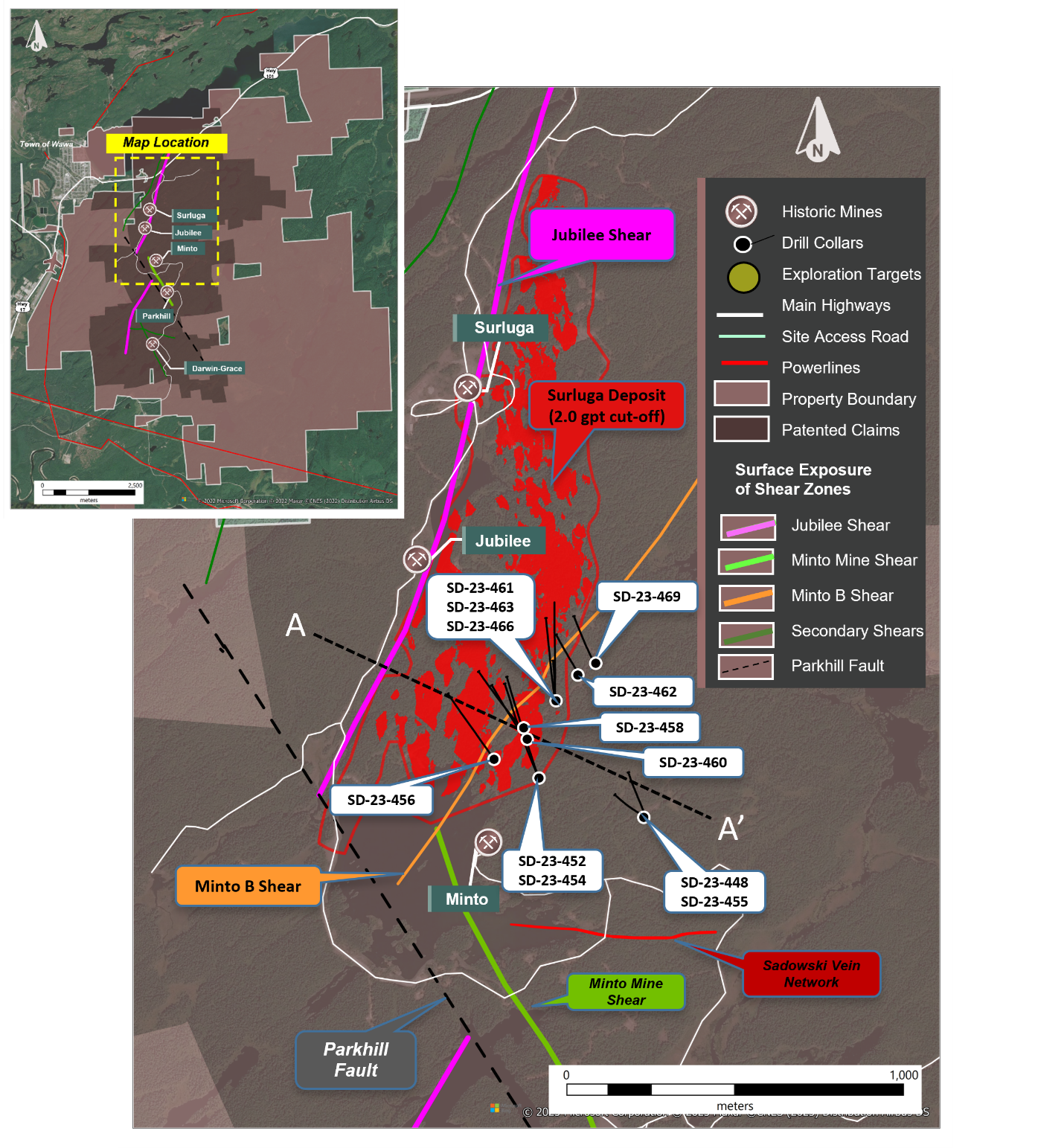 Plan Map of the Drilling Results