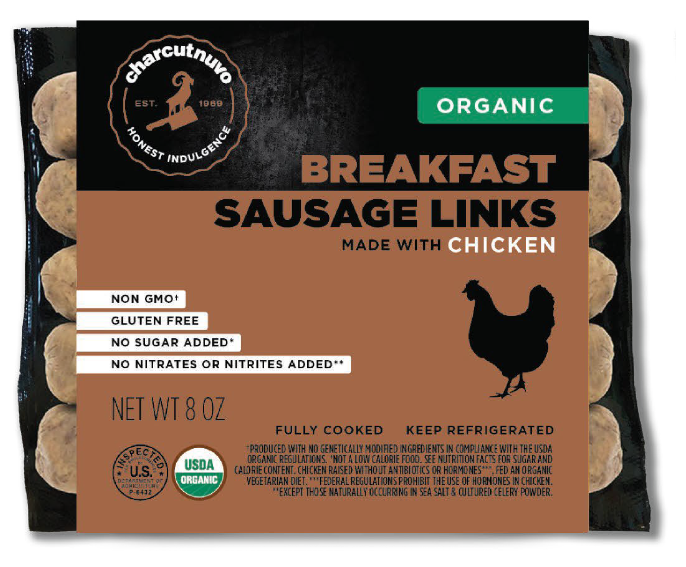 Charcutnuvo Organic Breakfast Sausage Links Made With Chicken