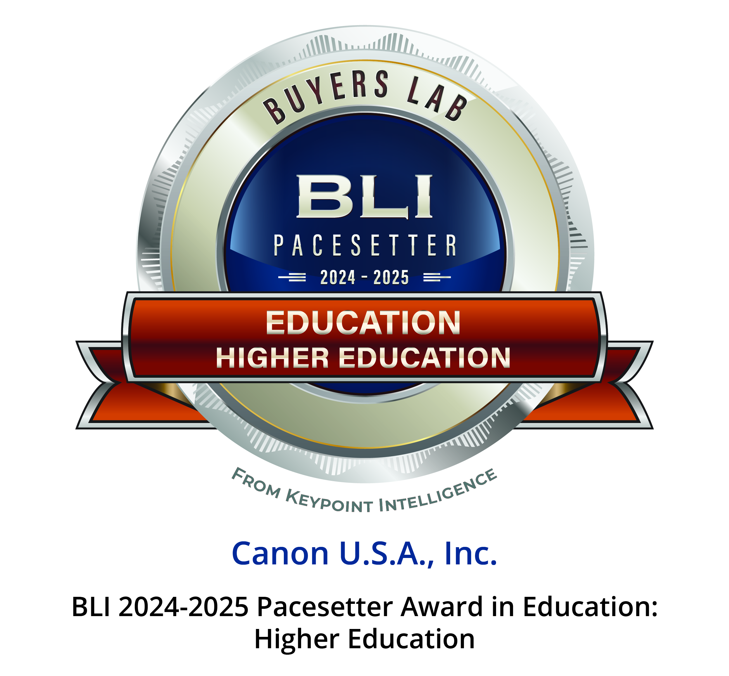 Canon U.S.A., Inc. Recognized with BLI 2024-2025 Pacesetter Award in Higher Education from Keypoint Intelligence