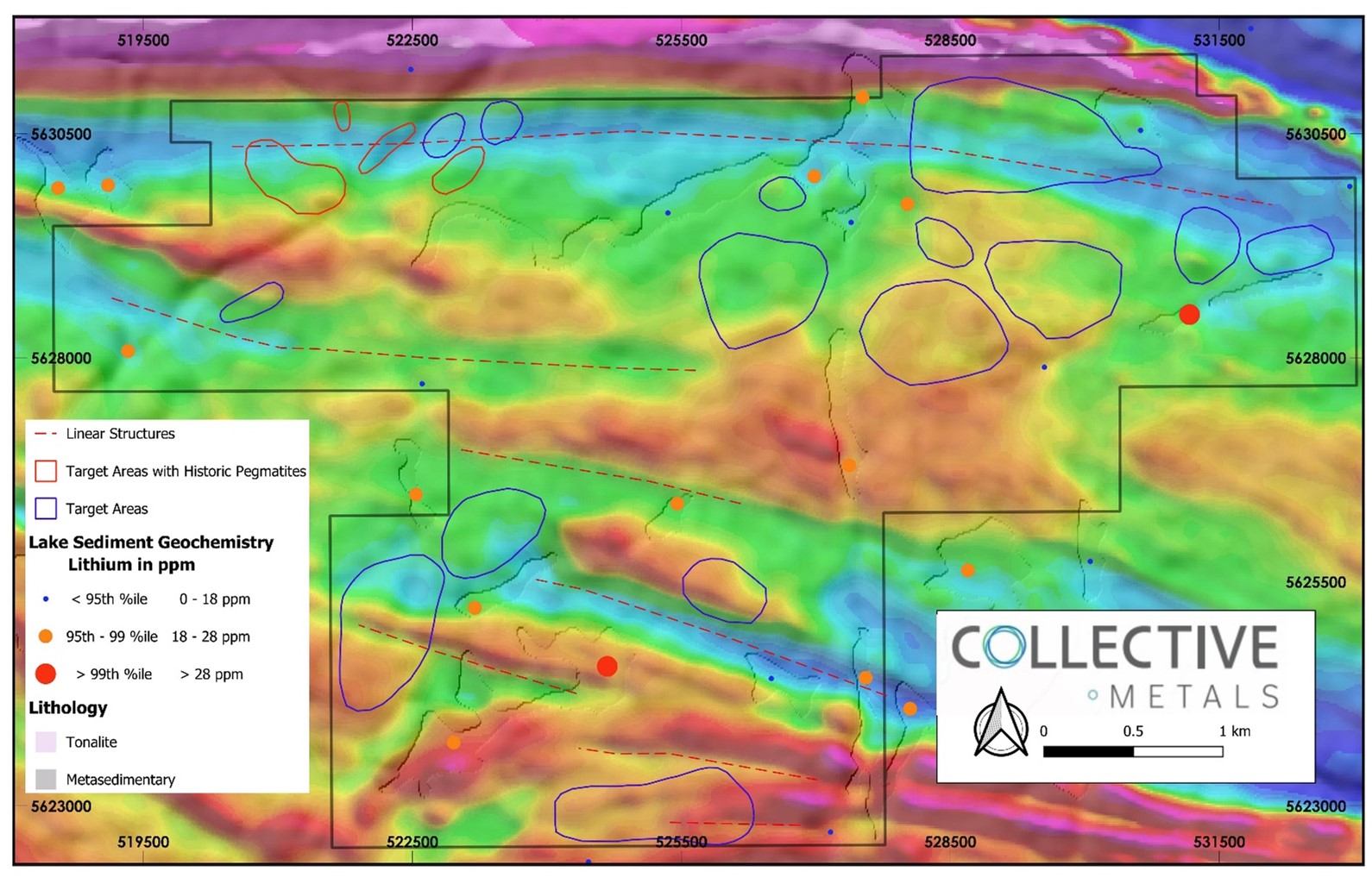 Property Map of Whitemud Lake Showing Structural Corridors Characterized by Magnetic Lows.