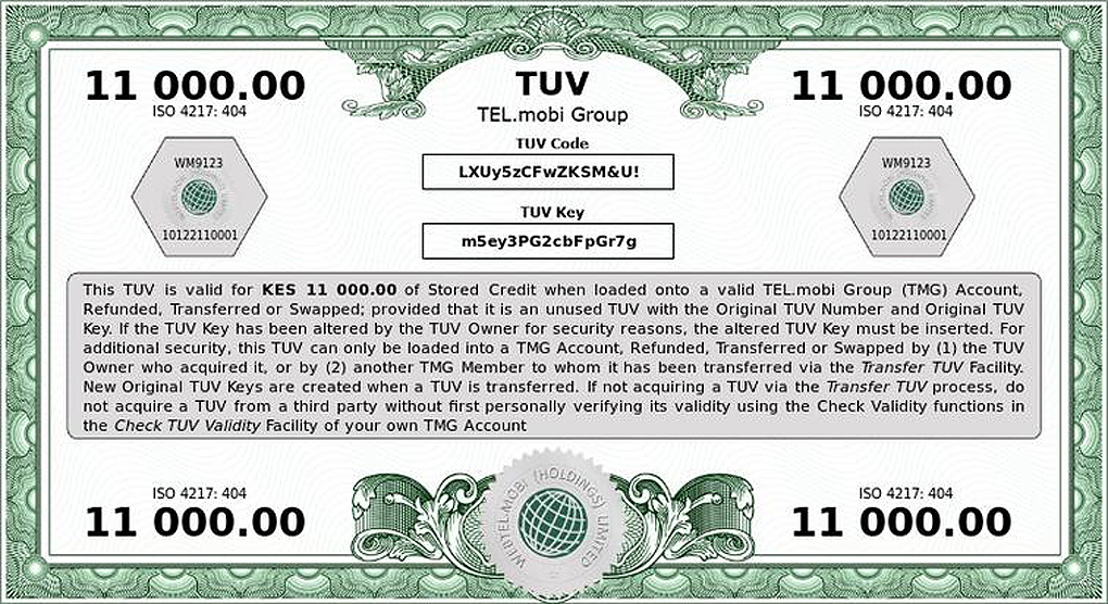 Kenyan Shillings TUV