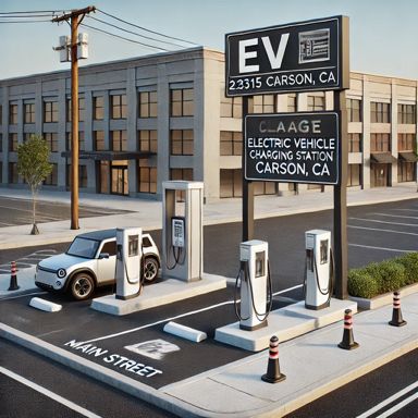 State-Of-The-Art Electric Vehicle (EV) charging infrastructure at 23315 Main Street, Carson, California