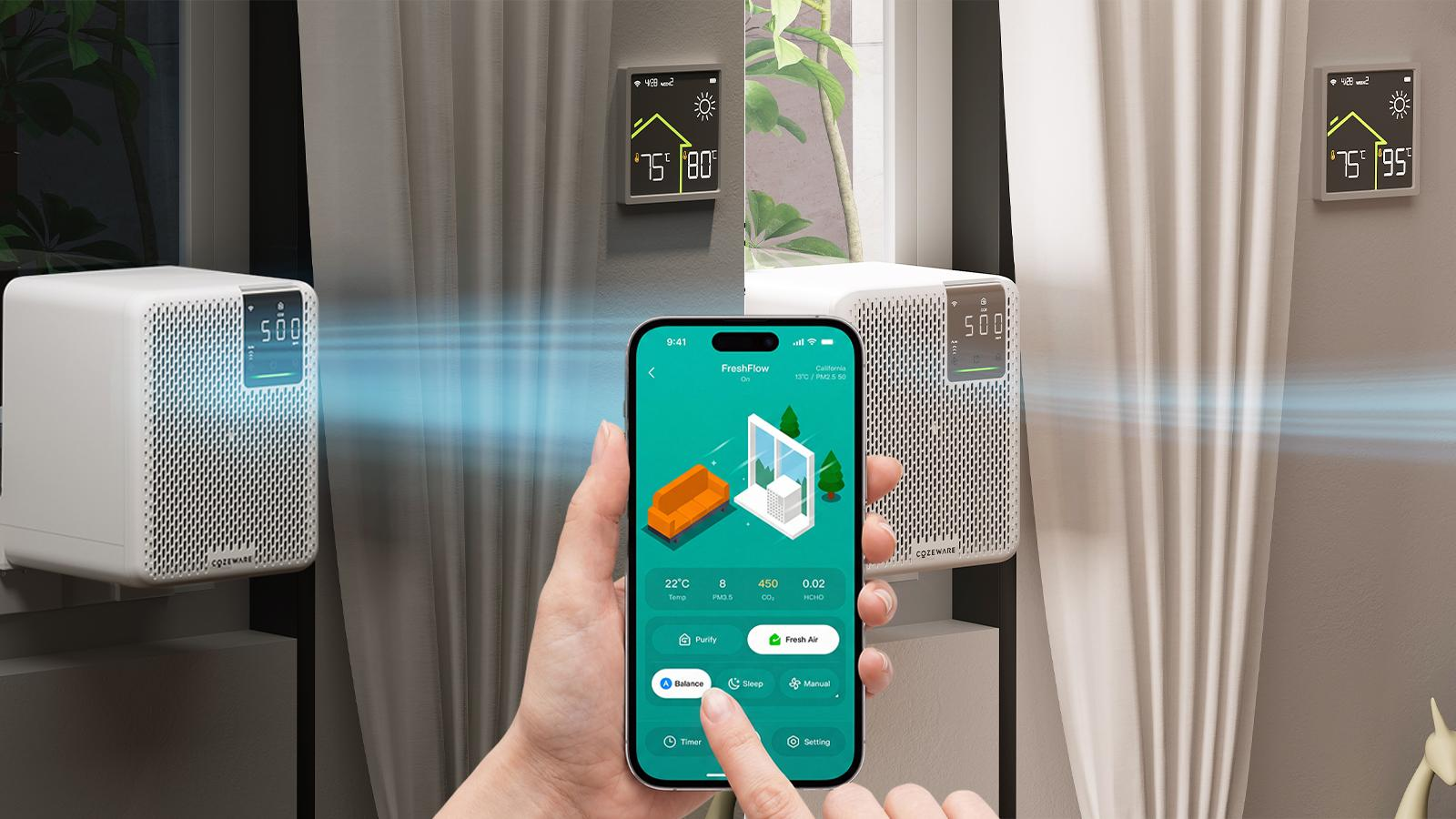 FreshFlow smart air purifier for modern living—Smart Comfort for Better Living by Cozeware