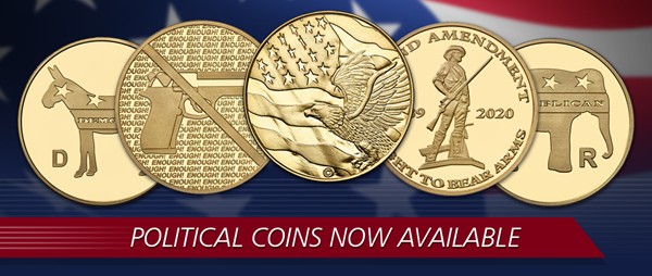 Political Coin Collection - Introducing Osborne Coinage’s collection of political coins made of 100% brass, high polished and with a lacquered finish.  Each coin is 1.54” in diameter.  For more information on Osborne Coinage visit our website at www.OsborneCoin.com.  #OsborneCoin  #America #Politics #MadeInTheUSA
