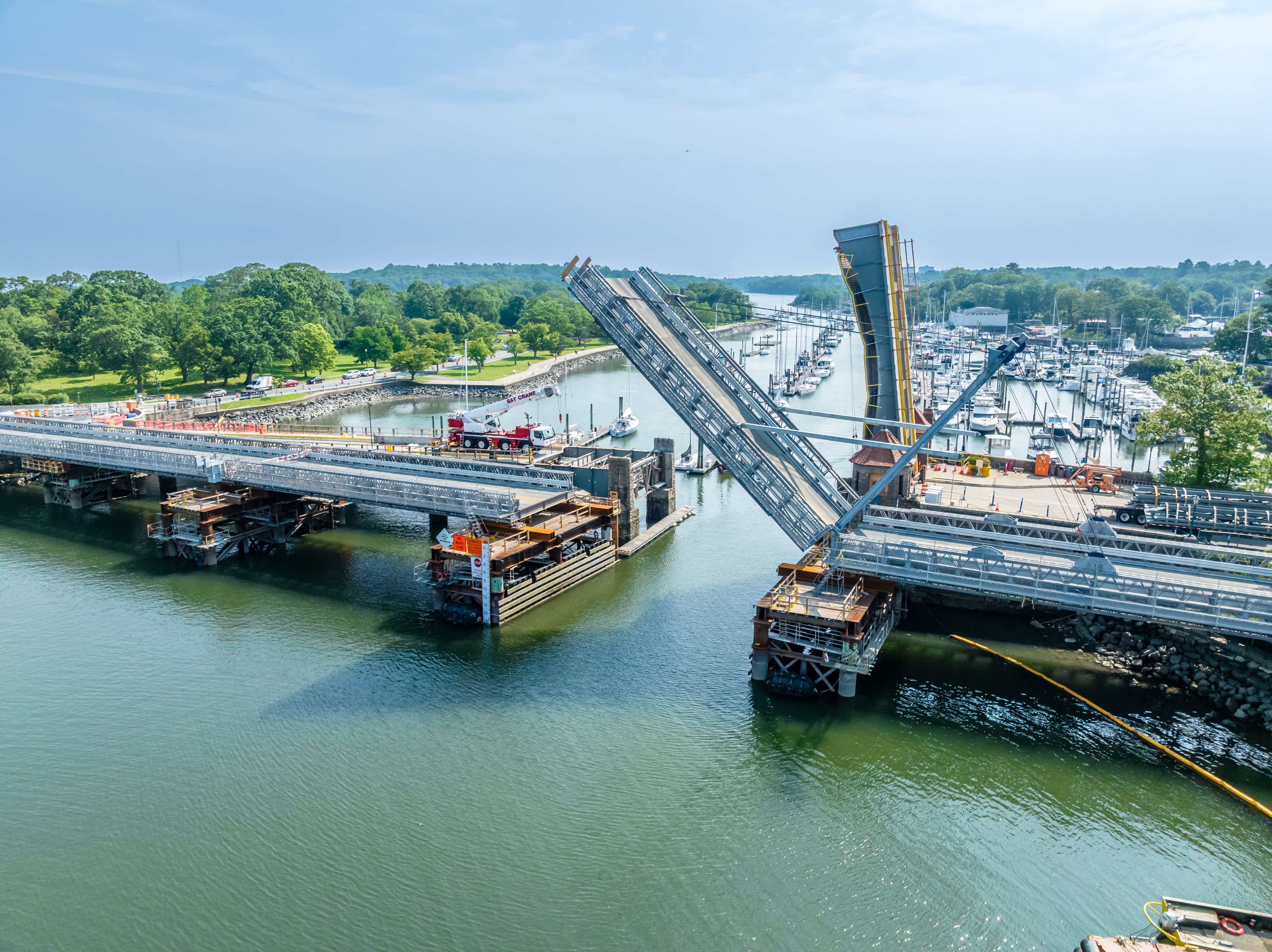 Acrow Temporary Bascule Bridge at Glen Island Park in New Rochelle NY
