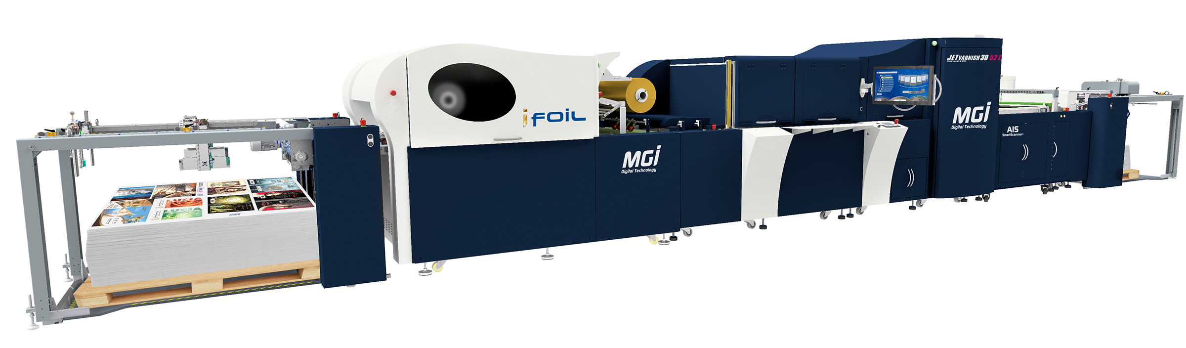 Konica Minolta's JETvarnish 3D 52L digital embellishment press allows printers, finishers and converters to have an in-house full production and prototyping print embellishment system without screens, dies or plates.