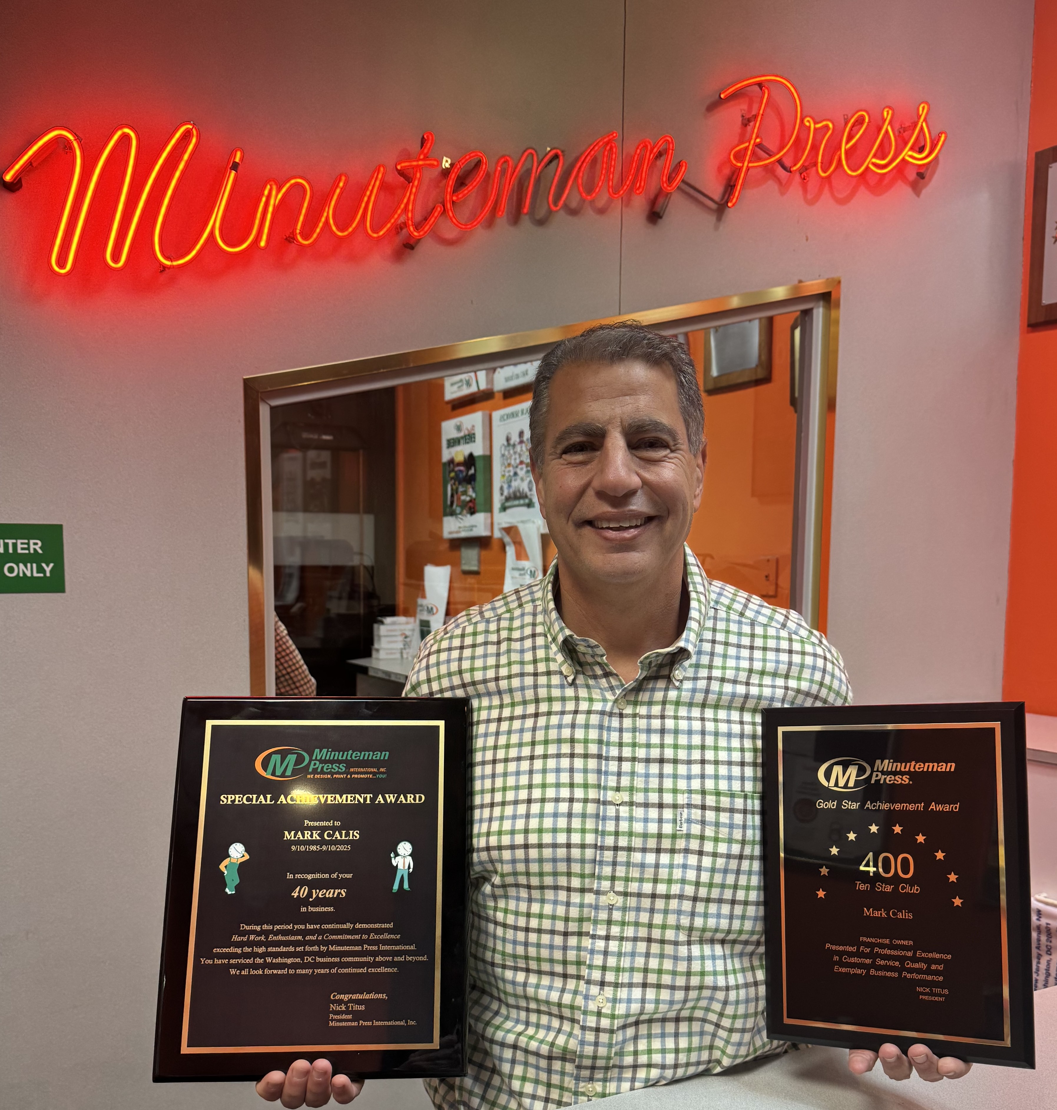 Minuteman Press Mark Calis 40 Years Washington DC
