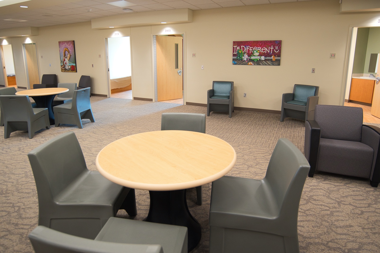 New Children's Unit Commons Area and Patient Rooms