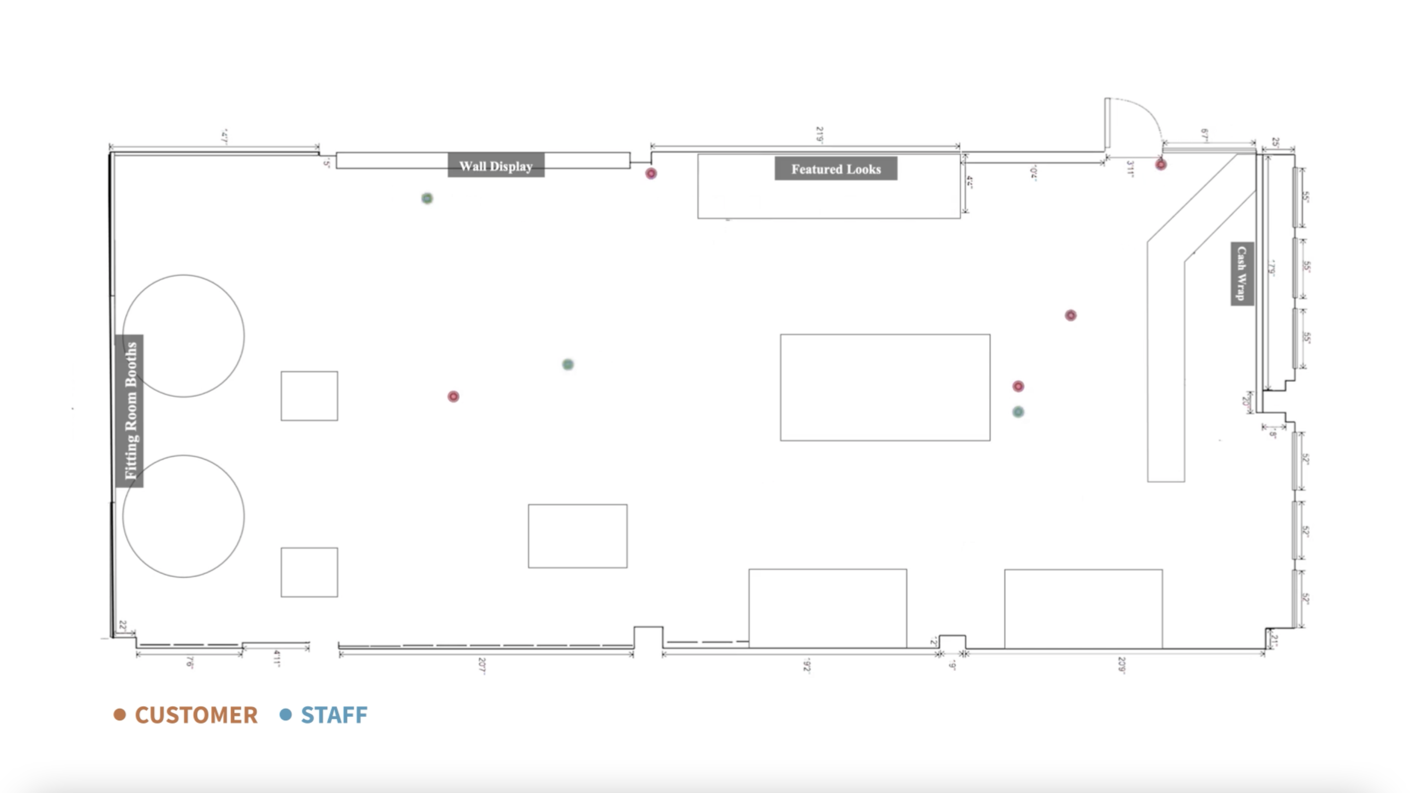 Pathr Pop-Up Shop Dots on a Floorplan