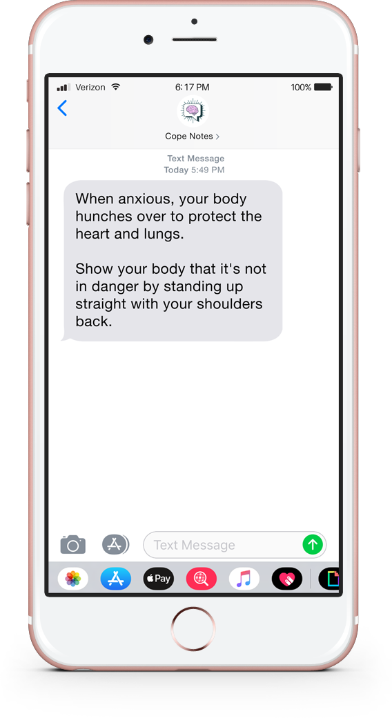Cope Notes text messages, vetted by clinicians, can range from tips on how to improve moods to thought exercises and journaling prompts.