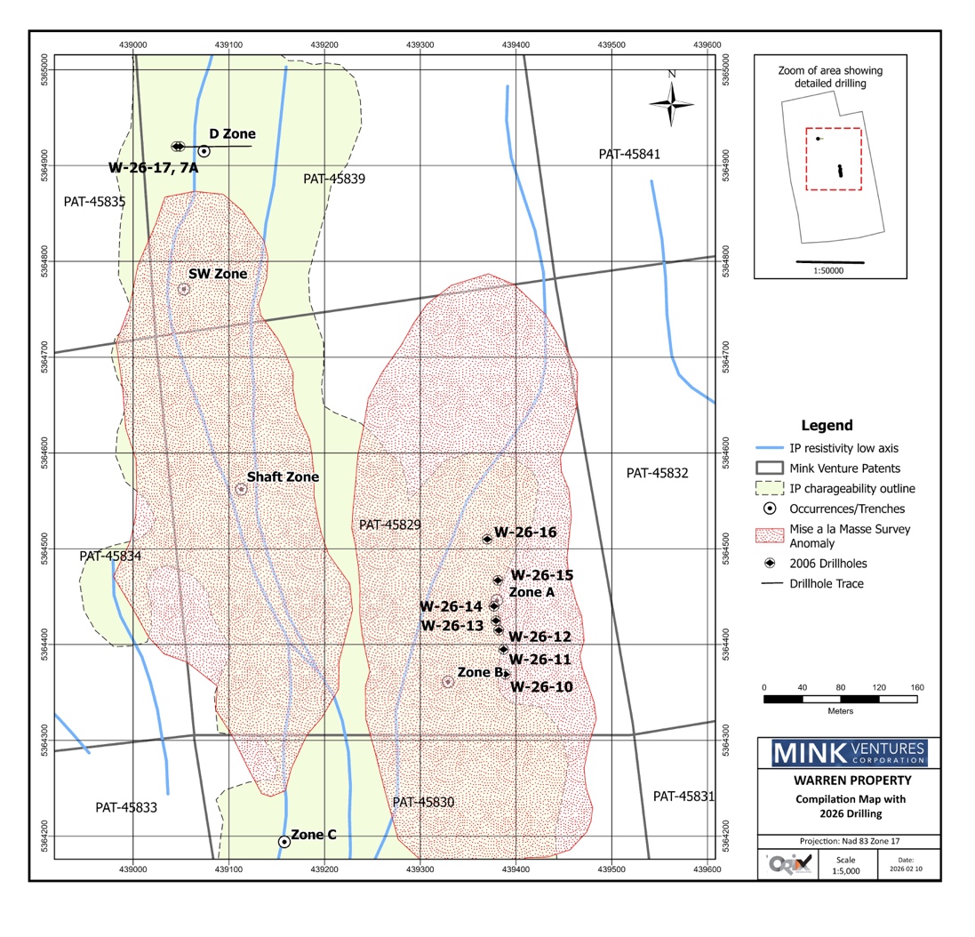 Warren Mise-a-La Masse Survey Compilation map