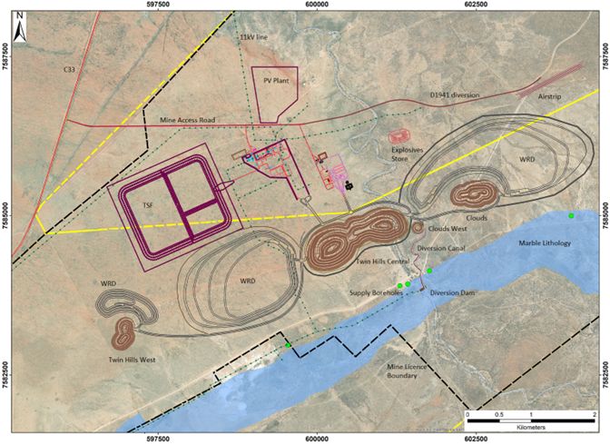 Design, Layout and Location of Process Plant, Pit and Waste Rock Dumps