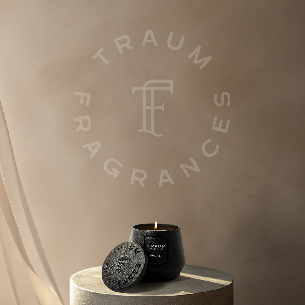 candle with logo