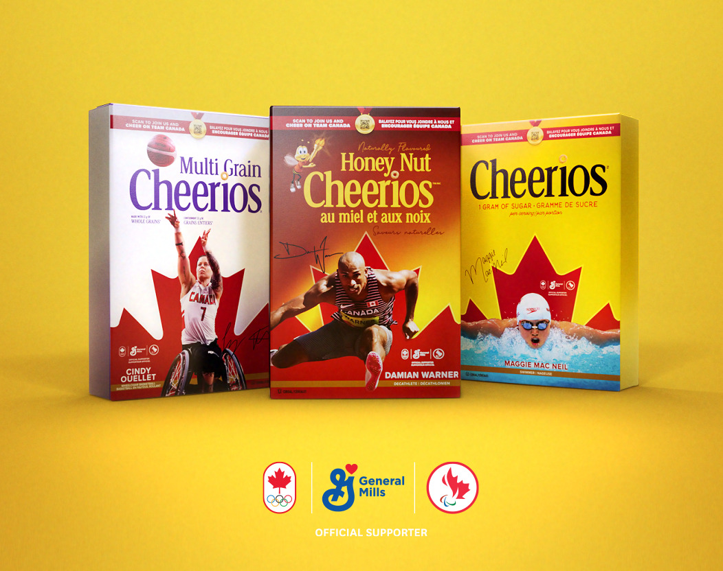 Team Canada Cheerios athlete packaging 