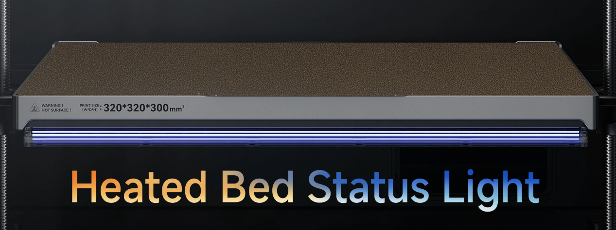 QIDI Plus5 heated bed with next-gen smart status light indicator