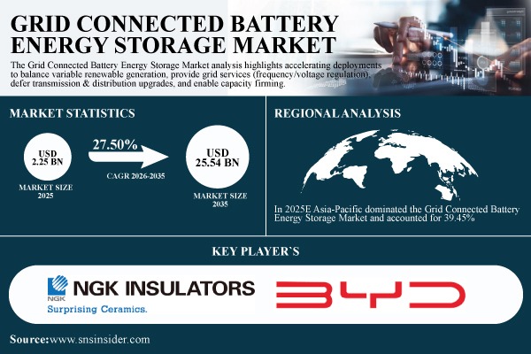 Grid Connected Battery Energy Storage Market Share Report