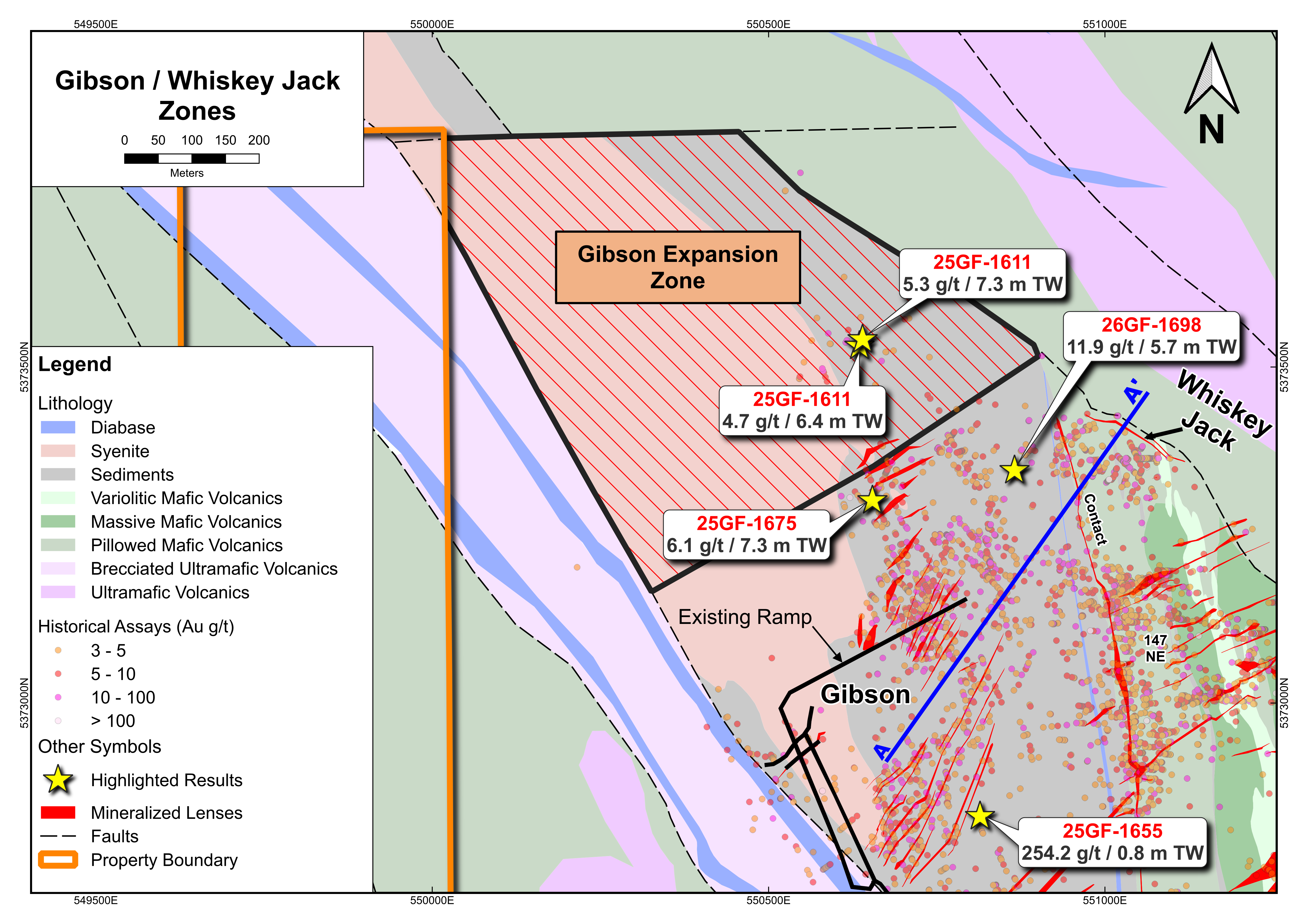 Fig. 3. Gibson and Whiskey Jack Plan View Map
