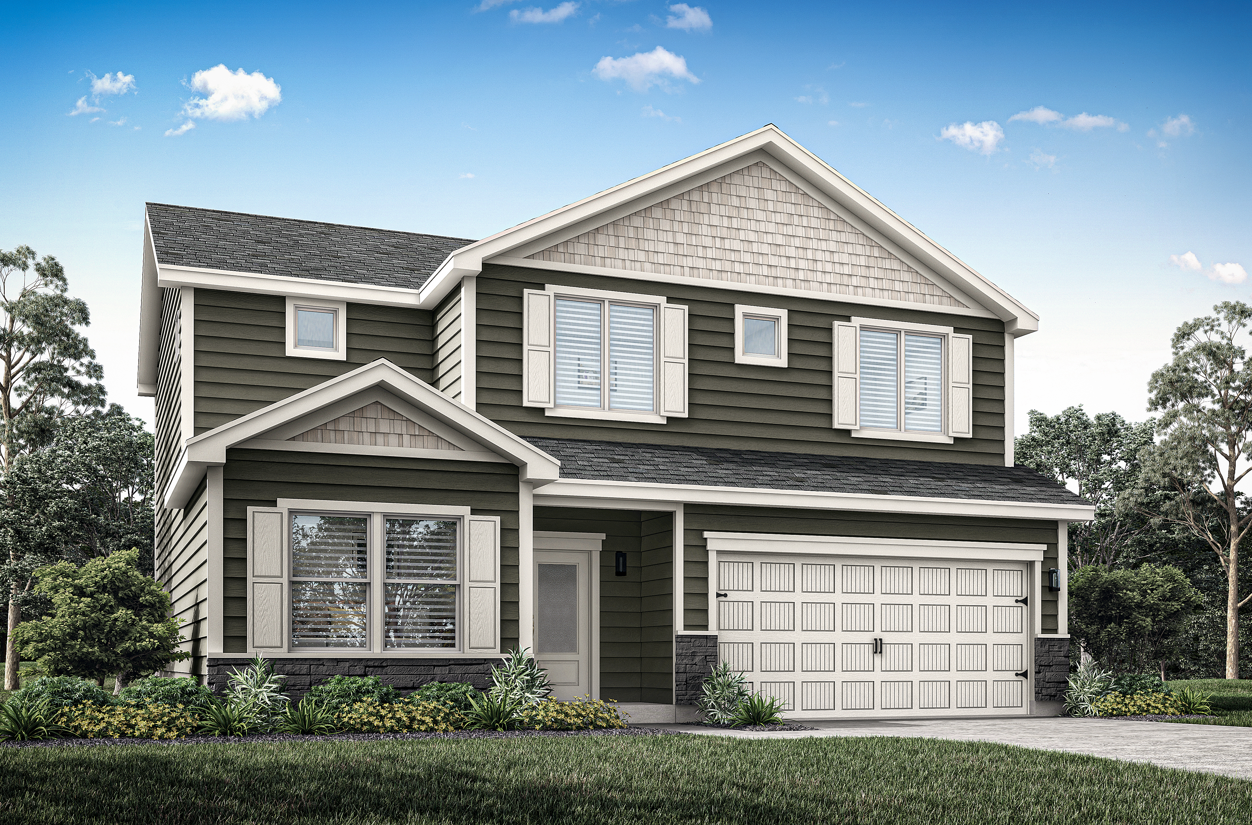 Artist Rendering of the Henry Plan at Cambridge Cove by LGI Homes located in Cambridge, north of Minneapolis.