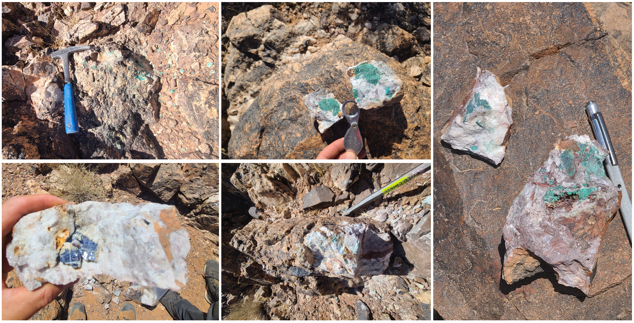 Figure 2: Surface samples showing copper mineralization at Tifernine property.