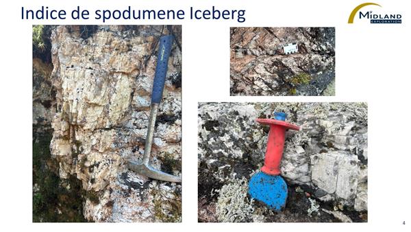 Figure 4 Indice de spodumène Iceberg
