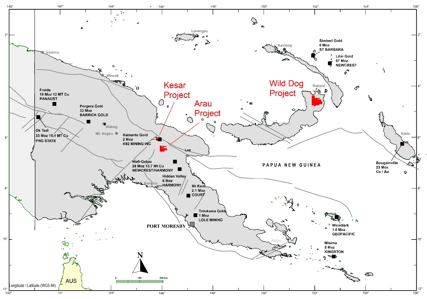 Papua New Guinea Project Location Map