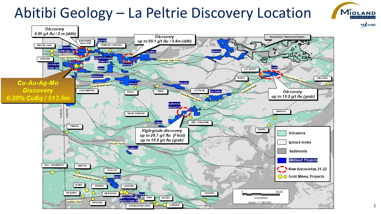 Figure 1 Abitibi Geology-La Peltrie Discovery Location