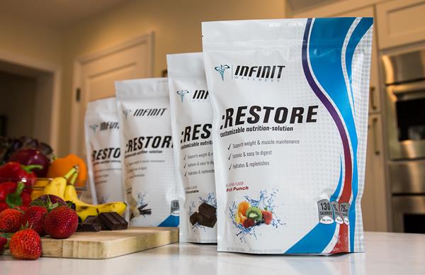 Developed by INFINIT’s team of doctors, dietitians and sports nutrition experts, :RESTORE™ by INFINIT Wellness is a ready-to-mix meal supplement drink designed to provide relief to people who may be experiencing health issues that make eating difficult, those who may be experiencing stomach distress, and for those whose current health challenges are impacting their nutritional wellness and quality of life.

